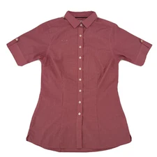 Chik Fil A Uniform Shirt Women's S Red White Check Team Style Oobe Button Up