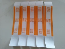 25 ORANGE - $50 SELF-SEALING CURRENCY STRAPS/BANDS