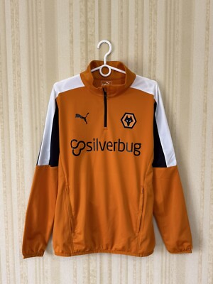 WOLVERHAMPTON WANDERERS 2015 2016 HOME FOOTBALL Zip PUMA WOLVES JERSEY SZ M