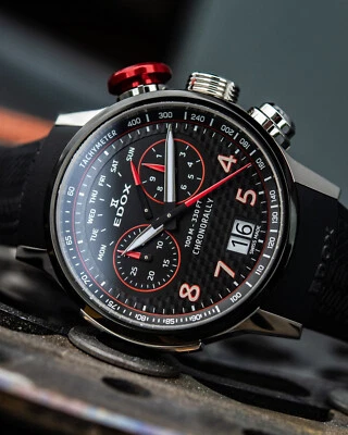 EDOX Chronorally Chronograph 38003 TINRO CARO Herrenuhr Titan Armbanduhr - 45mm - Bild 1 von 4