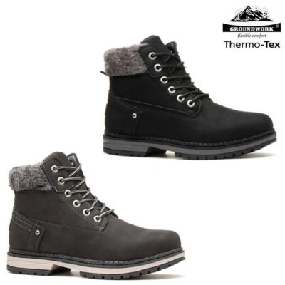 GROUNDWORK Ladies Hiking Boots Womens Ankle Desert Trail Combat Chelsea Walking Shoes Size