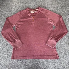 Normal Brand Henley Shirt Long Sleeve Casual Everyday Top Burgundy Mens Medium