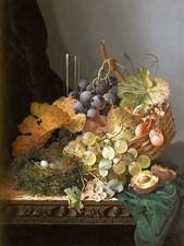 STILL LIFE WITH A BIRD'S NEST Tile Mural Kitchen Bathroom Backsplash Ceramic 6x8