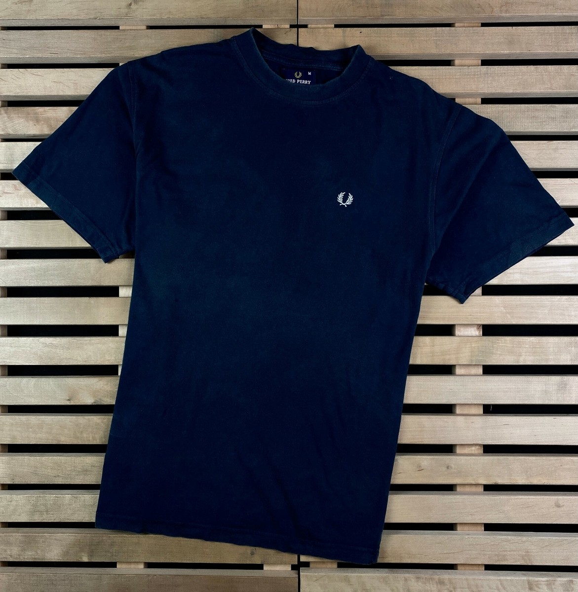 Tシャツ・カットソー FRED PERRY Men T-shirt Petroleum Blue M3519 X90 Mens Fred Perry Vintage T-Shirt Size M | eBay