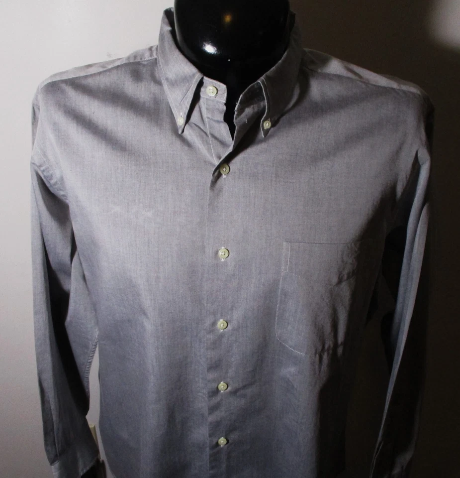 男式 LAUREN Ralph Lauren 灰色长袖正装衬衫尺寸 17/32-33 — 第 2/4 张图片