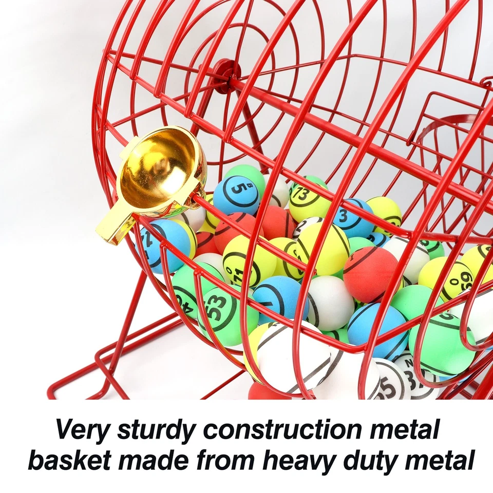 PRO Jumbo Bingo Game Set w/Large Bingo Cage, 1.5" Ping Pong Bingo Balls & Board - Image 3 of 4