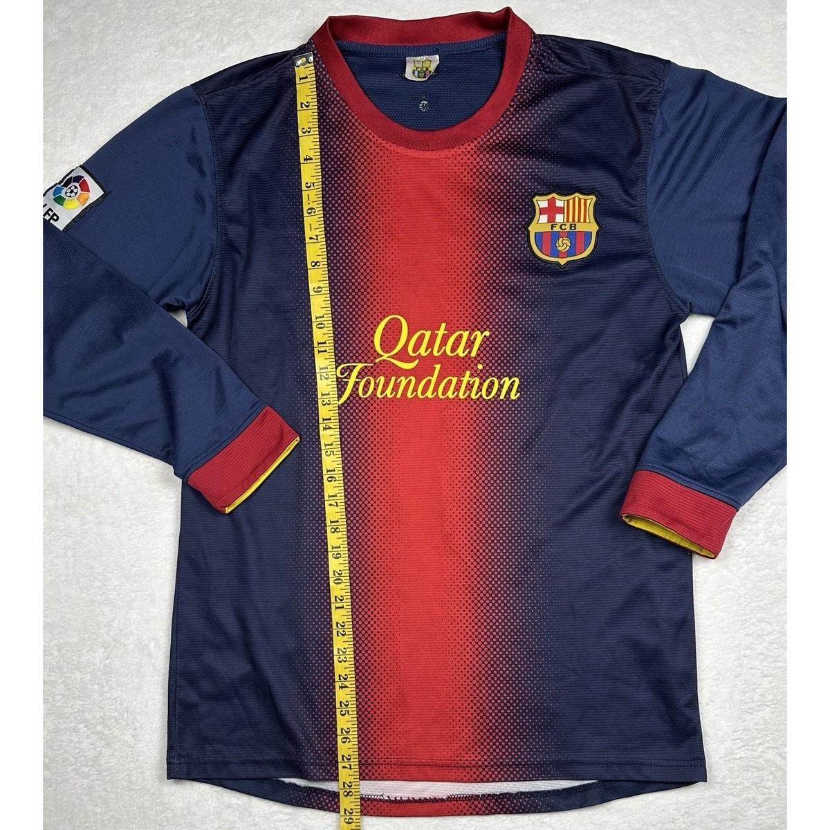 FC Barcelona Messi 10 Long Sleeve Soccer Jersey Qatar Foundation
