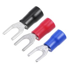 Insulated Fork Spade Electrical Crimp Terminal 14-12 16-14 AWG Black Blue Red