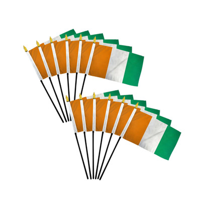 1 Dozen Ivory Coast 4x6in Mini Handheld Cote D'Ivoire Country Stick Flags