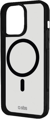 SBS Hülle Back Cover Mag Frame Case for iPhone 15 Schwarz Induktiv Laden B Ware