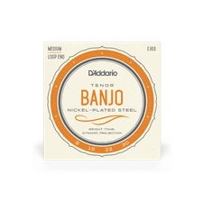 Set of D'Addario Model EJ63 4-String Tenor Banjo strings , Nickel, Light, 9-30
