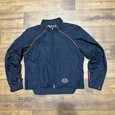 Harley-Davidson Motorcycle Zip-Up Summer Biker Black & Red Jacket Women's Size S