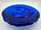 Vintage Blenko Amoeba Cobalt Blue Glass Ashtray Dish 7.5”x7” 3 1/2 Lbs VGC
