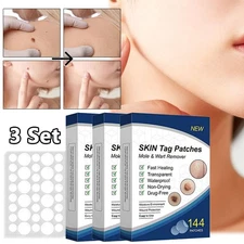 144PC Skin Tag Remover Patches Quick Effective Mole and Wart Pad Removal Sticker