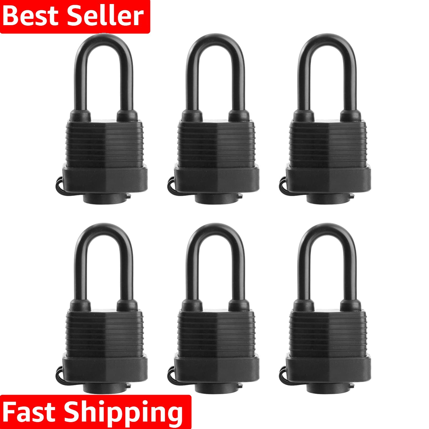 Heavy-Duty Laminated Steel Padlocks - 1-9/16