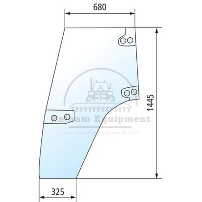 Tinted Door Glass for New Holland, Case IH, Steyr - 1-34-621-001, 1-34-621-090