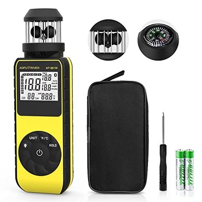 Taschenanemometer, Handanemometer Update Windmesser mit 360° Drehung beliebig