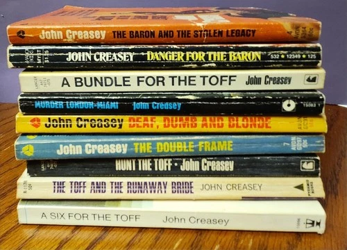 Lot of 9 John Creasey Vintage Paperbacks - The Toff & The Baron Mystery Series - product listing photo