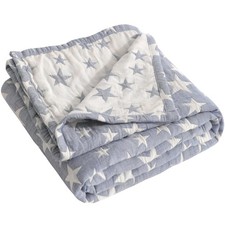 NTBAY 3 Layer Oversized Muslin Cotton Toddler Blanket, 45x60 Inches Jacquard Rev
