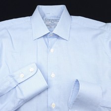 Charles Tyrwhitt Dress Shirt -15.5 37 Classic -Blue White Stripe Twill Non-Iron