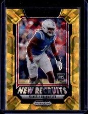 2025 Panini Prizm Draft Picks #14 Princely Umanmielen New Recruits Gold Ice