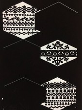 Japanese Katagami Kimono Pattern Stencil Katazome Hexagon Flower Shape C269