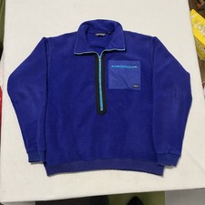 Patagonia Men’s Retro Half-Zip Pullover Size Large Made In USA Blue