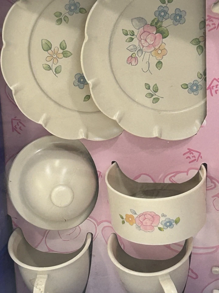 Juego de té vintage Tootsitoys Pfaltzagraff patrón de rosa de té nuevo Foto 3 de 4