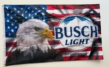 Busch Light Beer USA American Bald Eagle 3x5 Ft Flag Banner Mancave Wall Decor