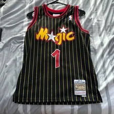 Mitchell & Ness Orlando Magic Penny Hardaway #1 Size Small Black Red Jersey RARE