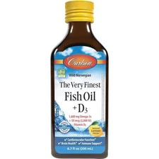 Carlson Wild Norwegian The Very Finest Fish Oil + D3 - Lemon 6.7 fl oz Liq
