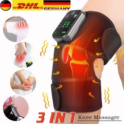 Knie Massagegerät 3in1 Schnurloses Knie Airbag Massagegerät mit Wärme Vibration