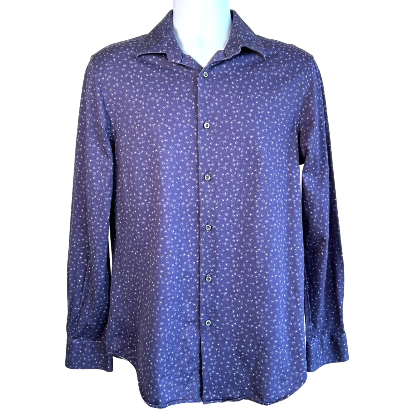 Bugatchi Mens OoohCotton Tech 8 Way Stretch Floral Button Down Shirt Size Medium