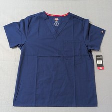 Dickies Medical Men's V-Neck Scrub Shirt Navy Blue Pocket 81906 NWT