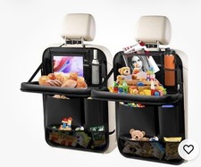 2 Pack Car Backseat Organizer with Foldable Tray,6 Storage Pockets Car, Open Box