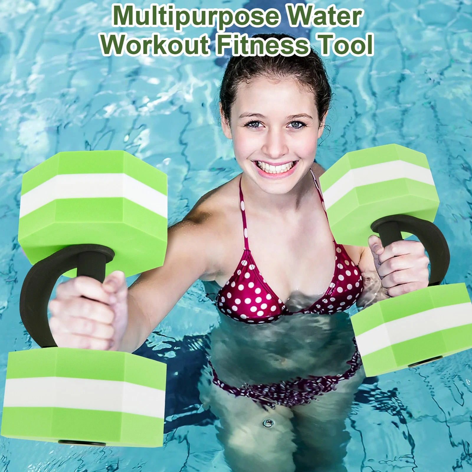 1 Pair EVA Foam Water Dumbbells for Pool Exercise Aquatic Swim Fitness Weights
