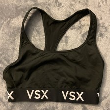 Victoria Sport VSX Black Racerback Sports Bra Pullover Wireless Stretch Size S