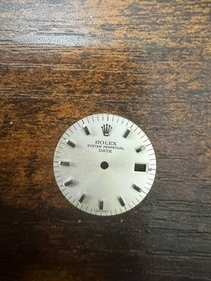 ROLEX LADIES OYSTER PERPETUAL DATE 6517 6516 6519 SILVER STICK DIAL GOOD COND