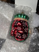 Christopher Radko Glass Vintage Mitten Christmas Ornament