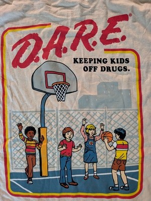 D.A.R.E Nature Is My Drug of Choice, Retro Brown T-Shirt L, Vintage, Free S&H