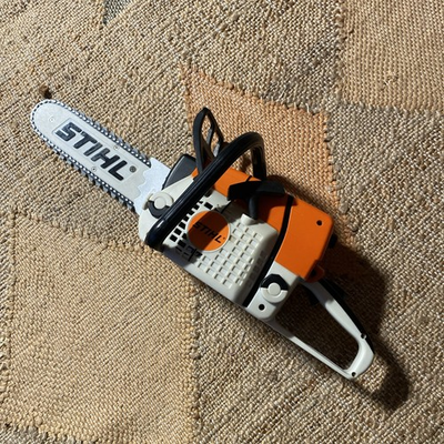 #ad STIHL Toy Chainsaw Prop Battery Operated Rotating Chain amp; Sound Works Well 16” L $24.90
