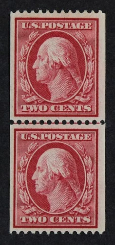 CKStamps: US Stamps Collection Scott#349 2c Mint 1NH 1H OG Line Pair, 21mm