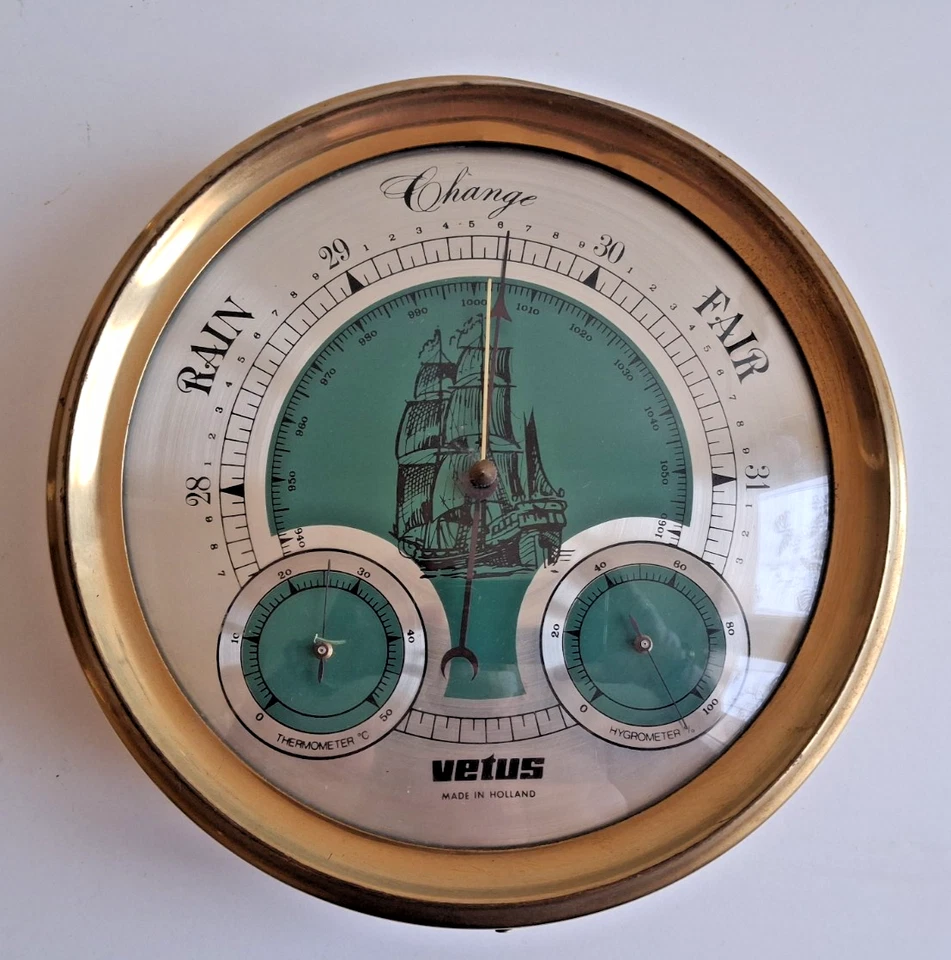 Baromètre Vetus Made in Holland – Décoration marine rare - Photo 1/4