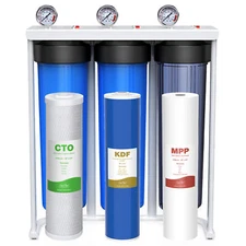 3-Stage Whole House Water Filter System Reduce Iron & Manganese TDS 150,000 gals