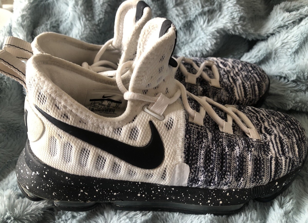 NIKE ZOOM KD 9 OREO BLACK WHITE SNEAKERS KEVIN DURANT 855908 NIKE ZOOM KD 9 OREO BLACK WHITE SNEAKERS KEVIN DURANT 855908