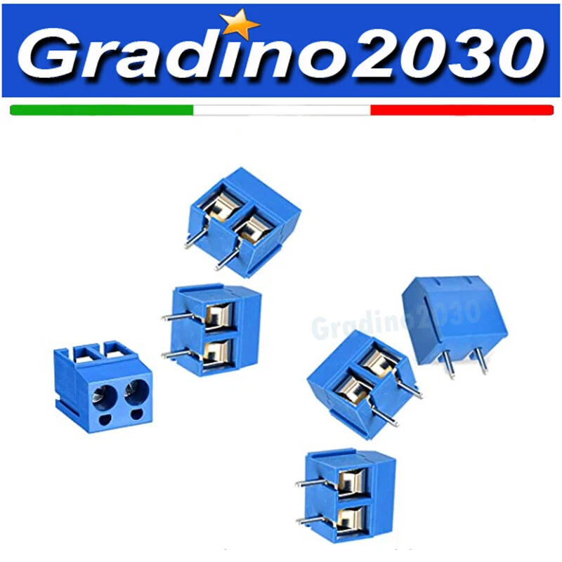 6x Morsettiera Connettore a vite 2 Poli PCB - Screw Terminal Blocks Morsetti