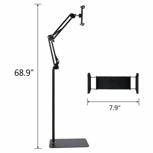 Tablet Floor Stand Holder 360° Swivel Adjustable Foldable Arm for Ipad Iphone - Photo 3 sur 11