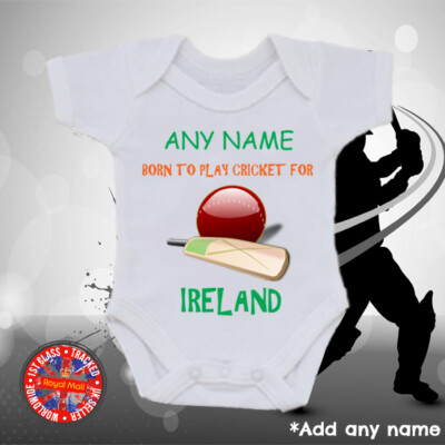 Irland personalisierte Cricket Baby Weste, Geschenk, Jungen, Mädchen, irisch 