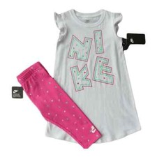 NIKE Girl's 2 Pc Set Flutter Sleeve Tee  Leggings size: 6