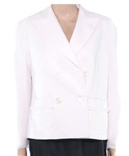 Lauren by Ralph Lauren Women's Jacket White Size 8 Tweed Notch Collar 225 MSRP
